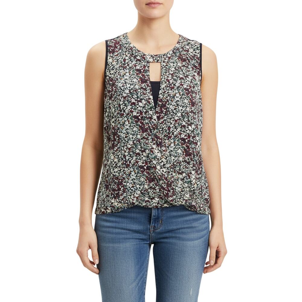 41 Hawthorn Clearwater Mixed Material Sleeveless Blouse Multicolor NWT Small